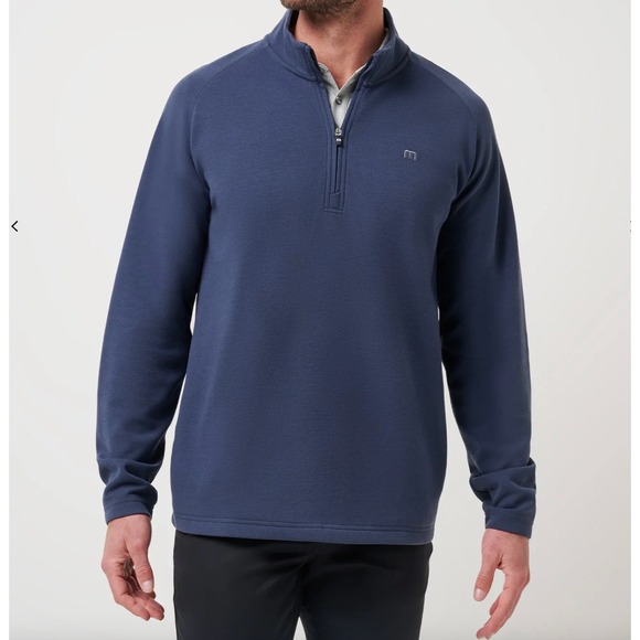 Travis Mathew Upgraded Quarter Zip in Navy Men XL Performance Sweater NWOT $140